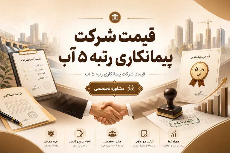 قیمت شرکت پیمانکاری رتبه ۵ آب