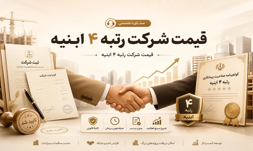 قیمت شرکت رتبه ۴ ابنیه